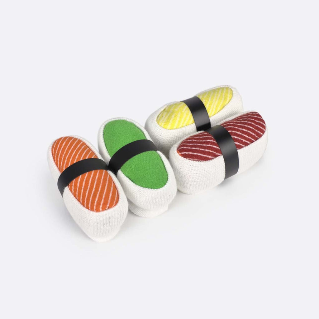 We all love sushi; that’s a fact, but why settle for one kind of nigiri when you can have a whole box? We present to you the Nigiri Box socks, the perfect way to show your love for sushi.