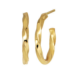 Twist Hoop Earrings in Gold