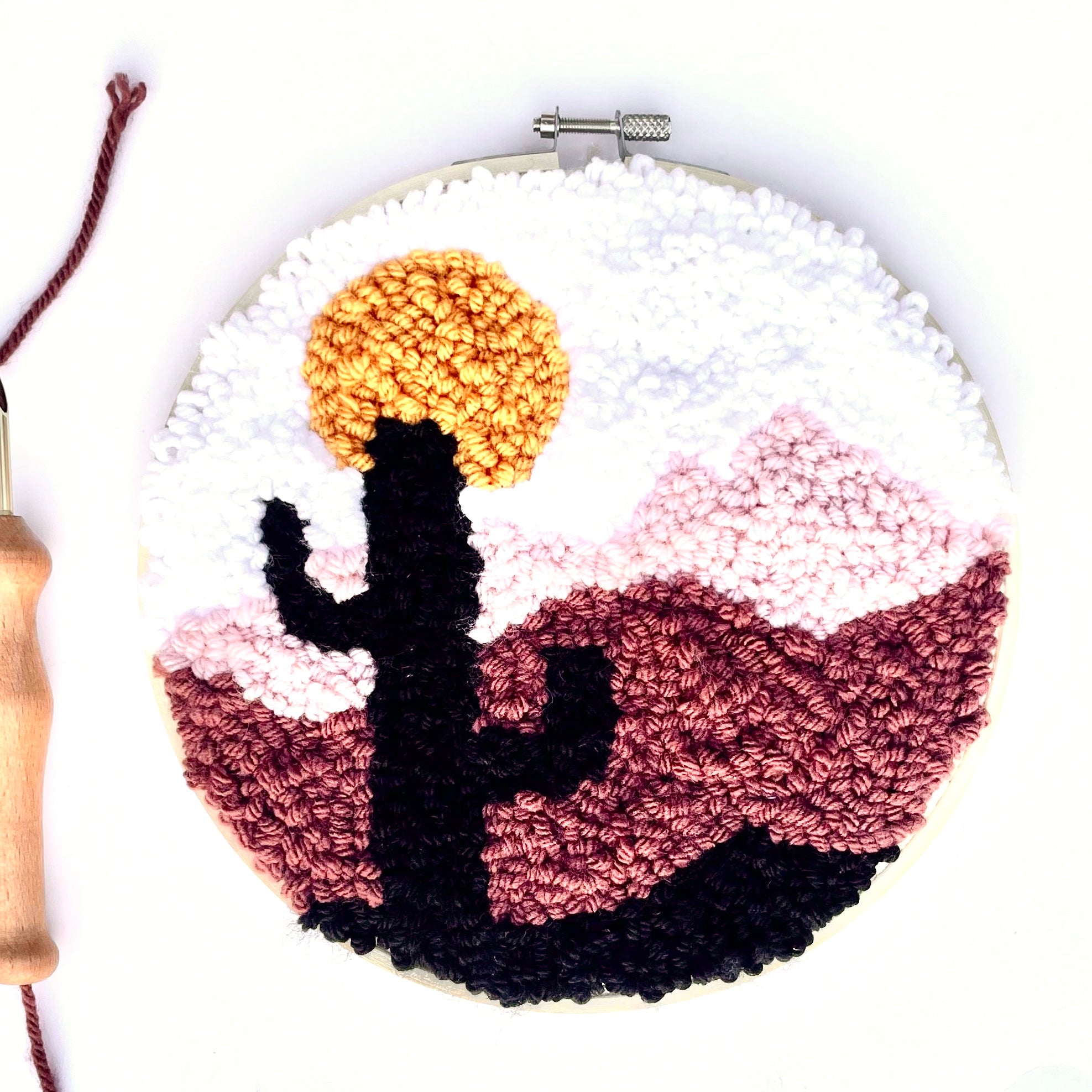 8" Yarn Punch Embroidery DIY Kit