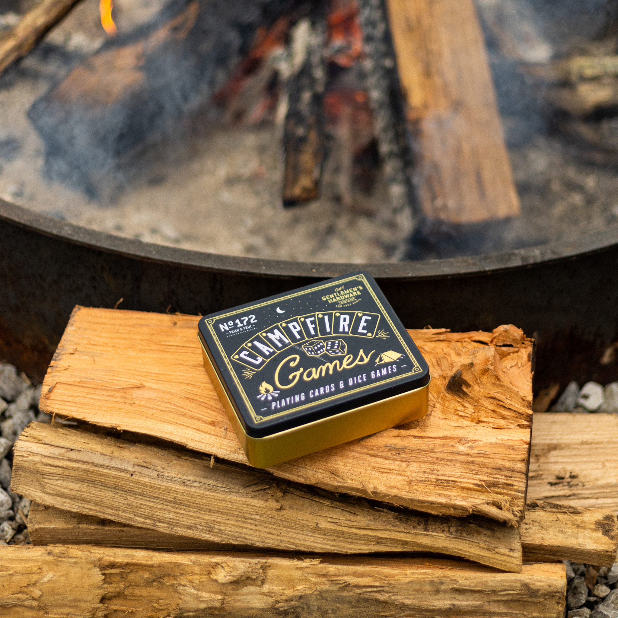 Grab those marshmallows and have some fun around the fire with this Gentlemen's Hardware Campfire Games set. Including a deck of all-weather waterproof playing cards, six dice, a score pad and a pencil. Stowed in a compact, transportable tin with full instructions for three games, the set would make a great addition to any camping trip, fishing excursion, outdoor adventure.