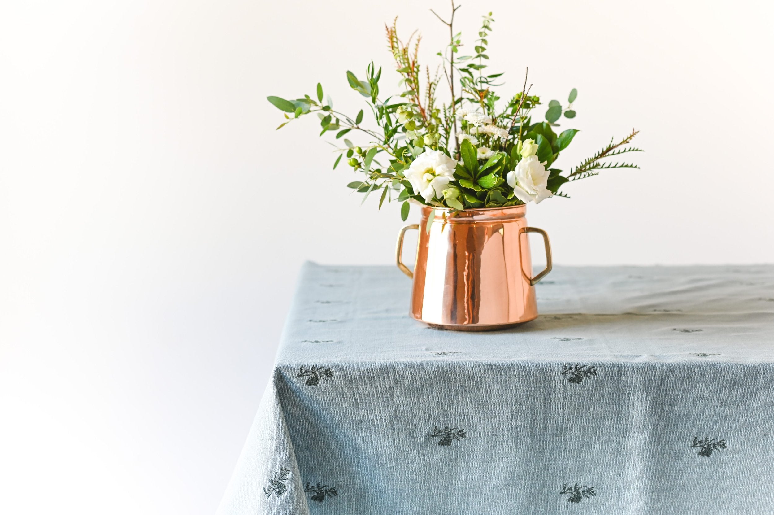Blue Fleur Embroidered