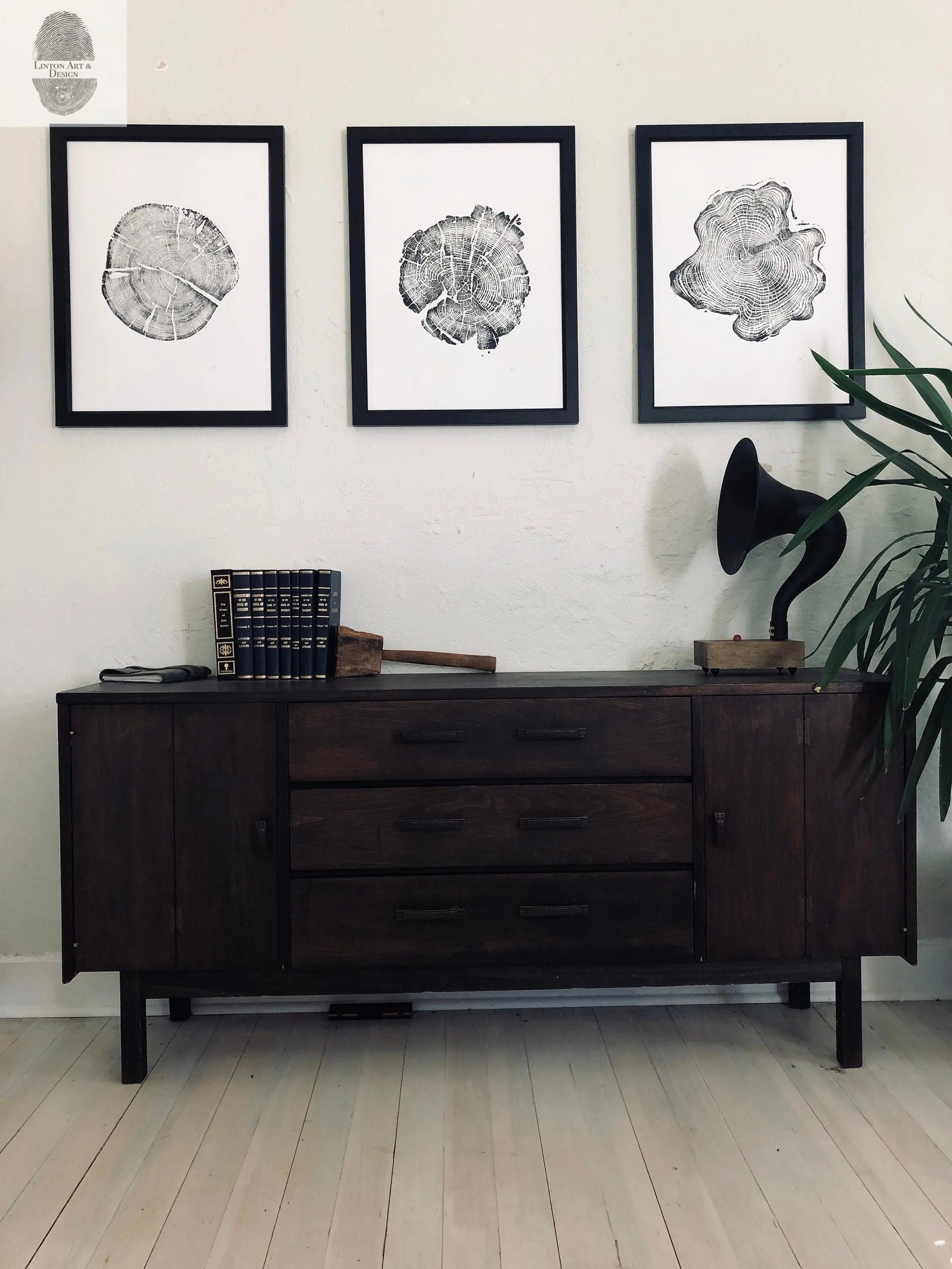 Grand Tetons, Alaska Art, Wyoming Art, Idaho Art, Tree Ring Art, Woodcut print, Biology Gifts, tree ring prints - 18x24 each print