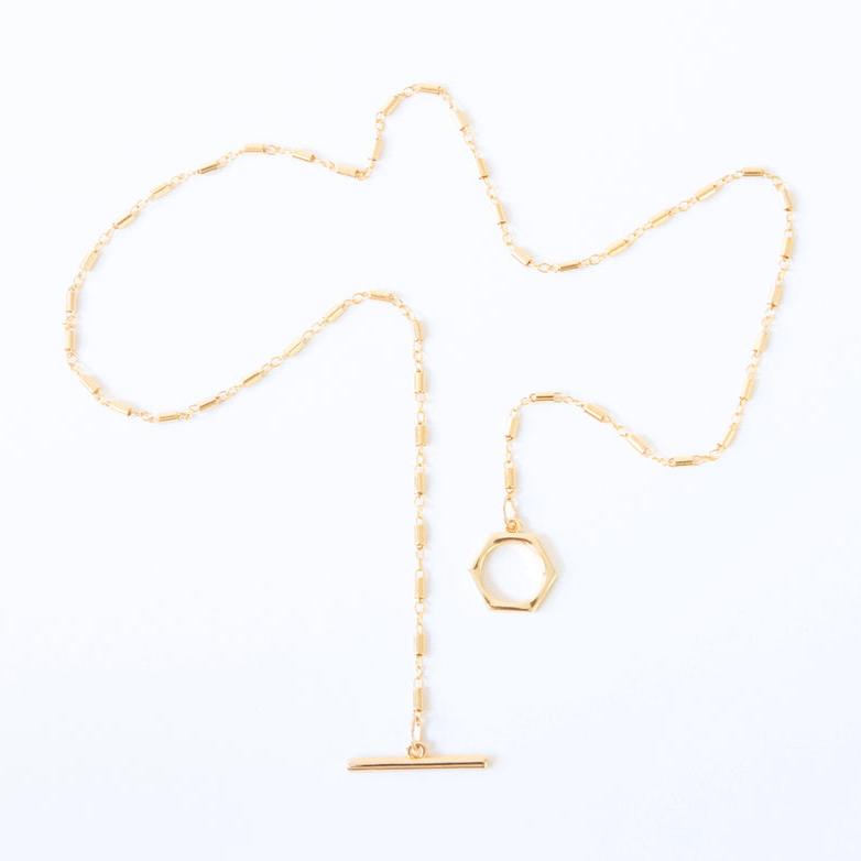 Erin designed The Erin Necklace specifically for you and we are smitten! With the super unique hexagon clasp and the stunning rolo chain, we haven't seen a necklace anywhere like this. We are beyond in love!