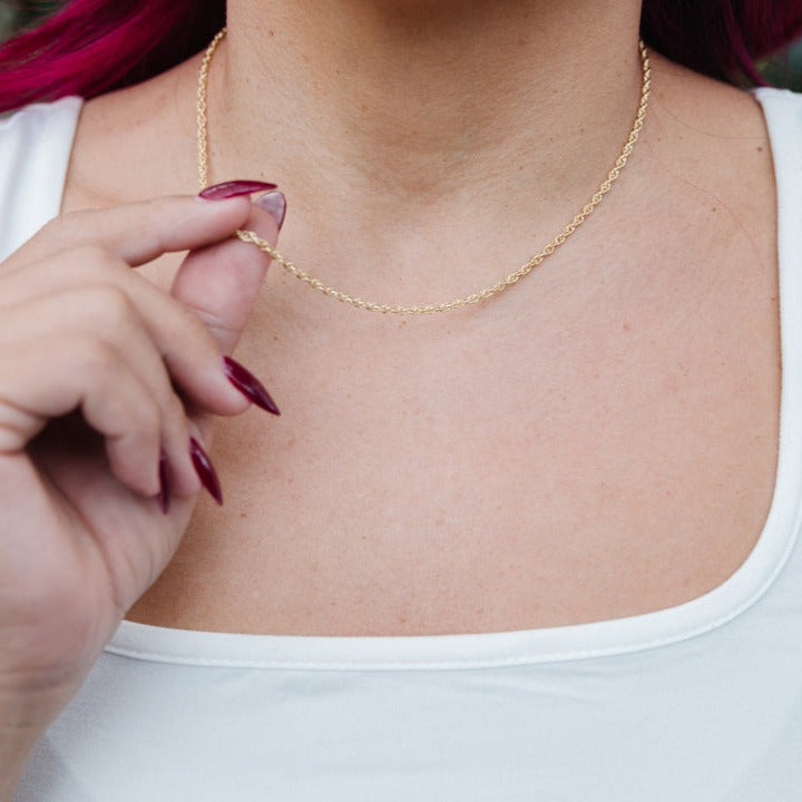 Meet Lucy! The newest in our lineup of dainty, delicate chains! With a strong rope chain she fits in seamlessly with the Hey June crew and somehow totally stands out on her own.
