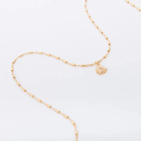 14k gold filled chain and sun charm