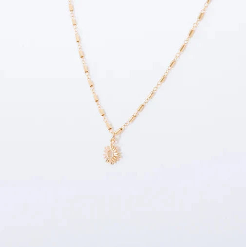 14k gold filled chain and sun charm