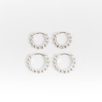 Silver bubble hoops
