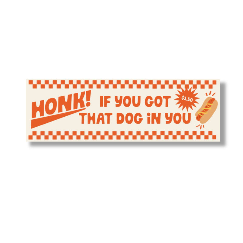 Hot Dog Bumper Sticker