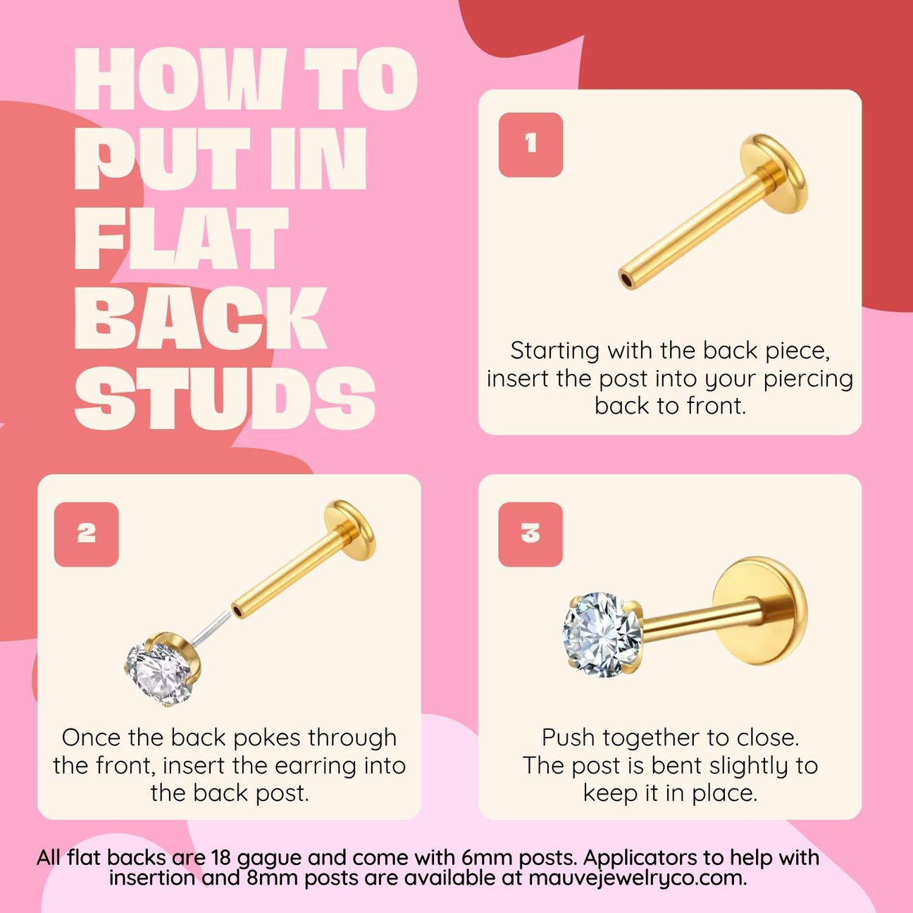 Diamond Flat Back Studs