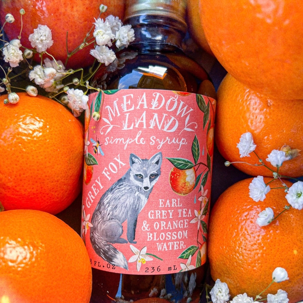 Oregon-made, handcrafted simple syrup to sweeten your tea, cocktails or mock-tails. This blend comes from the first spring evening, a garden after the rain, and afternoon tea. Tasting Notes: rich bergamot, orange blossom, petrichor, changing seasons. Ingredients: pure cane sugar, water, earl grey, orange blossom, cream of tartar