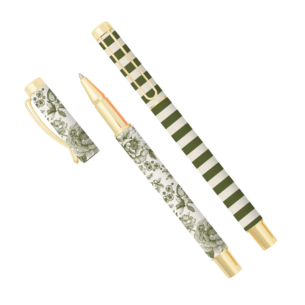 Add timeless elegance to your desk supplies with our green floral metal pen set. Perfect as Spring and Summer desk accessories or thoughtful gifts for graduations and new job celebrations! This Spring pen set is both functional and stylish.