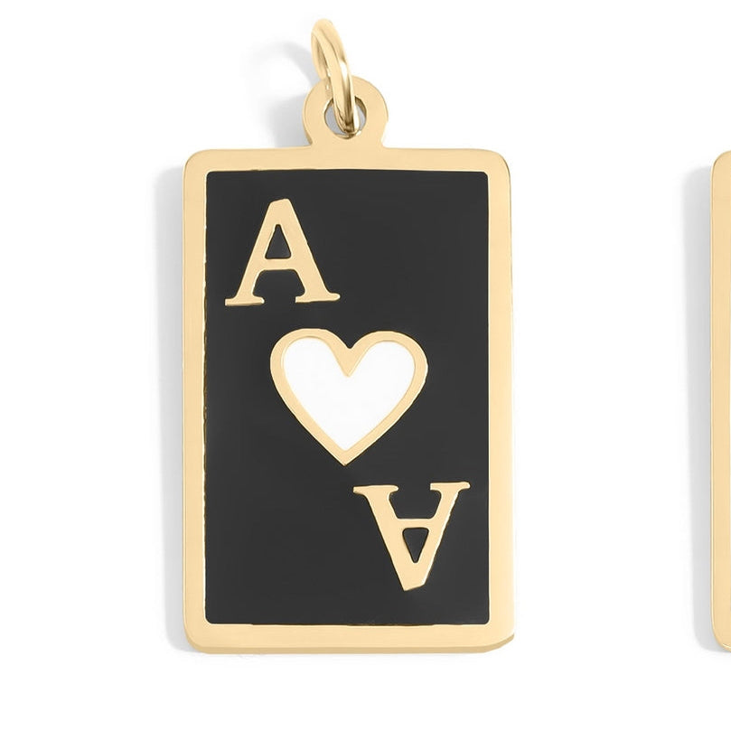 Make a bold statement with the Ace of Hearts Playing Card Pendant in black, a stylish and meaningful accessory that symbolizes love, luck, and passion. Whether worn as a personal talisman or gifted to someone special, it’s a unique piece that blends timeless symbolism with modern sophistication.