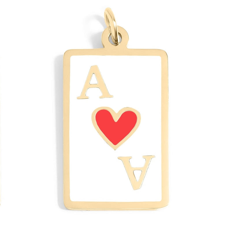 Make a bold statement with the Ace of Hearts Playing Card Pendant in white, a stylish and meaningful accessory that symbolizes love, luck, and passion. Whether worn as a personal talisman or gifted to someone special, it’s a unique piece that blends timeless symbolism with modern sophistication.