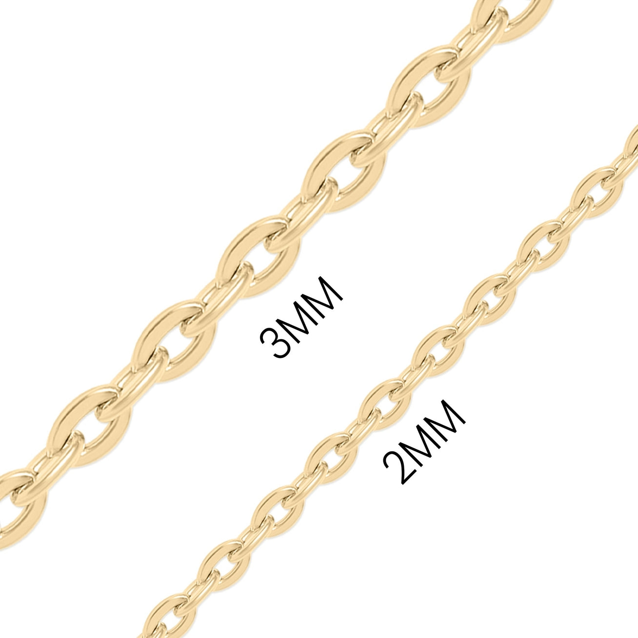 Gold Flat Oval Loop Chain - 3mm