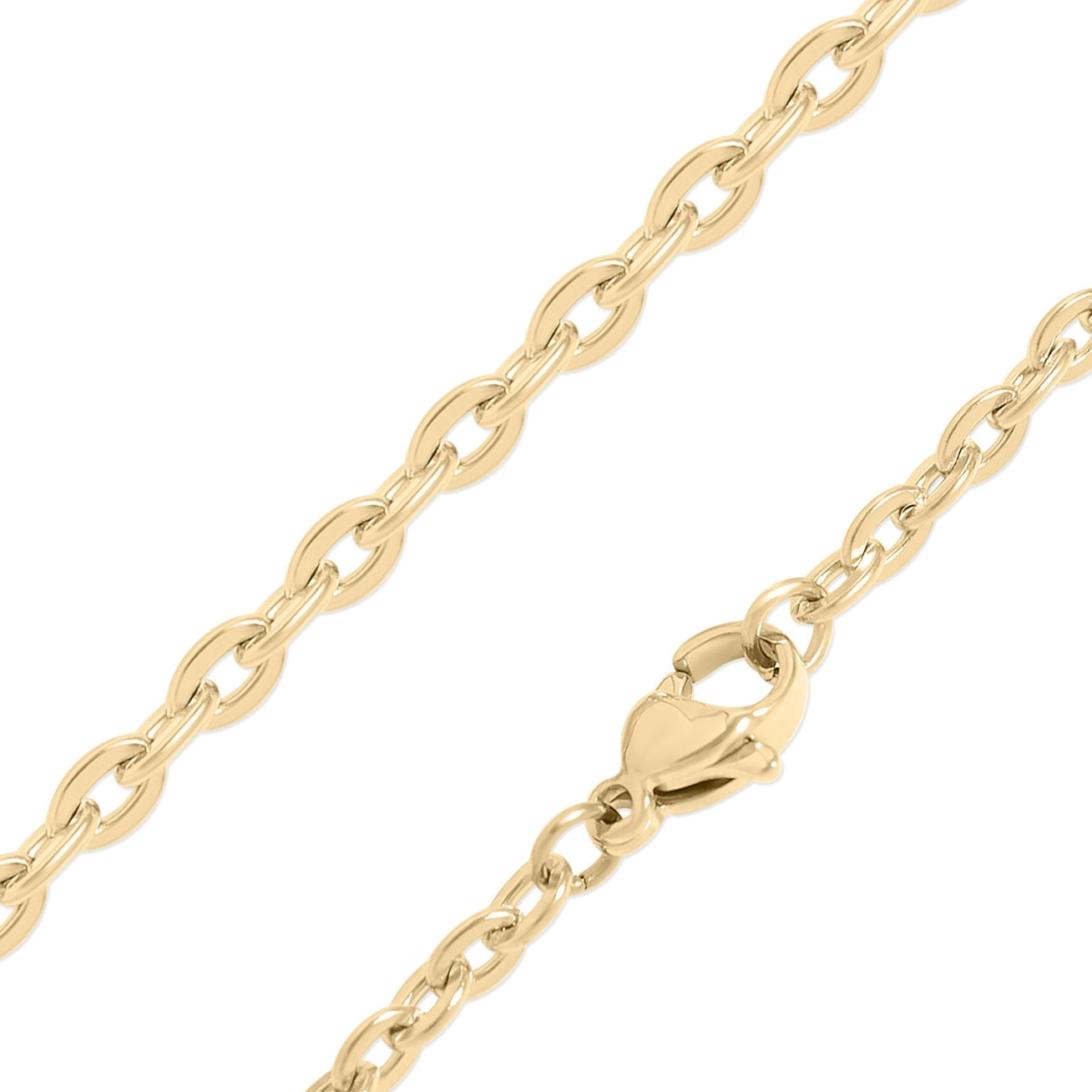 Looking for a stylish and elegant chain that will add a touch of class to any outfit? Look no further than our minimalist Oval Loop Chain!

This exquisite chain features an oval loop design with a lobster-claw clasp so it will stay securely in place all day. It's great for stacking with other necklaces for a layered look or wearing on its own. Whether you're dressing up for a special occasion or just looking to add a little something extra to your everyday style, this chain is the perfect choice for you!
