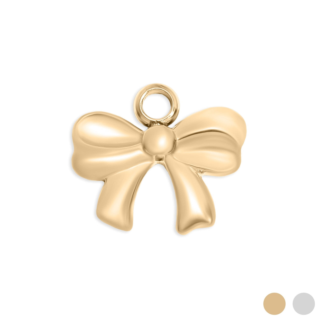 Our Stainless Steel Bow Charm is the perfect mix of classy and cutesy for creating charm necklaces.