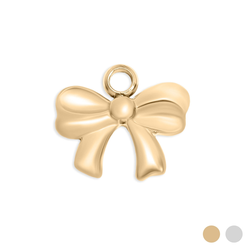 Our Stainless Steel Bow Charm is the perfect mix of classy and cutesy for creating charm necklaces.