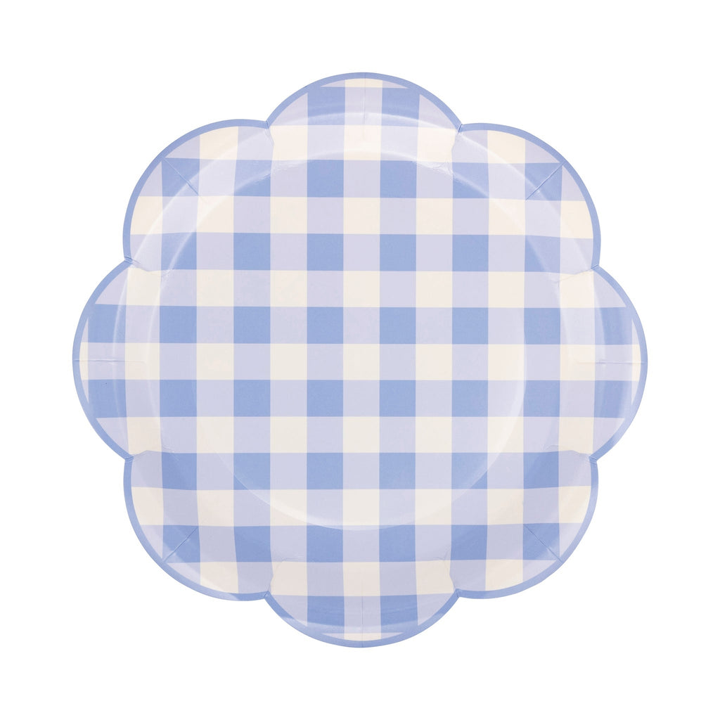 Add a touch of spring to your table with our Blue Gingham Paper Plate. The classic gingham design in a refreshing blue hue will bring a playful and fun vibe to your next gathering. Durable and stylish, these plates are perfect for any occasion.