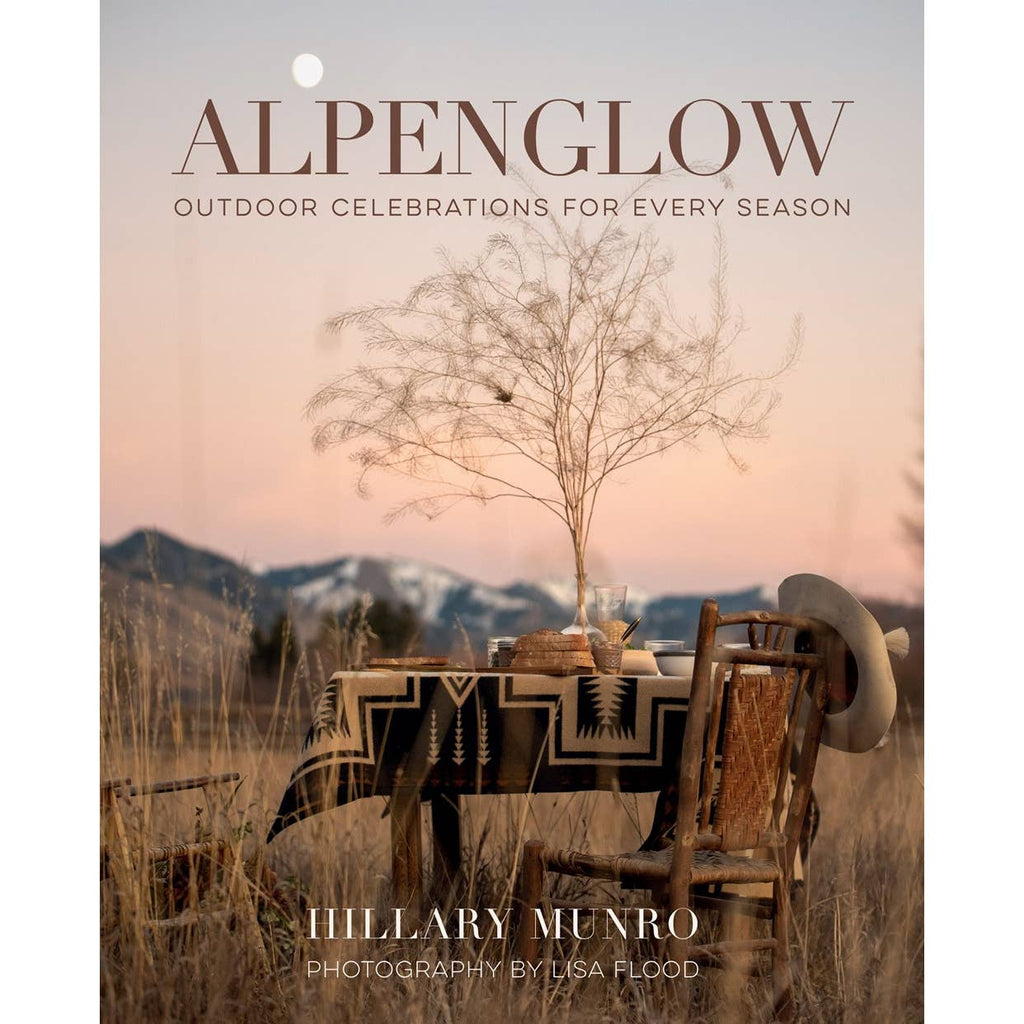 Alpenglow is filled with creative parties and fun country activities throughout the four seasons. The stories and scenes are set in the high mountain valley of Jackson Hole, Wyoming—but the gatherings and parties could take place anywhere. Hillary Munro knows how to turn routine activities and yearly rituals into unique events, with delicious meals and take-home favors prepared with foods she grows and preserves and materials she forages in the woods.
