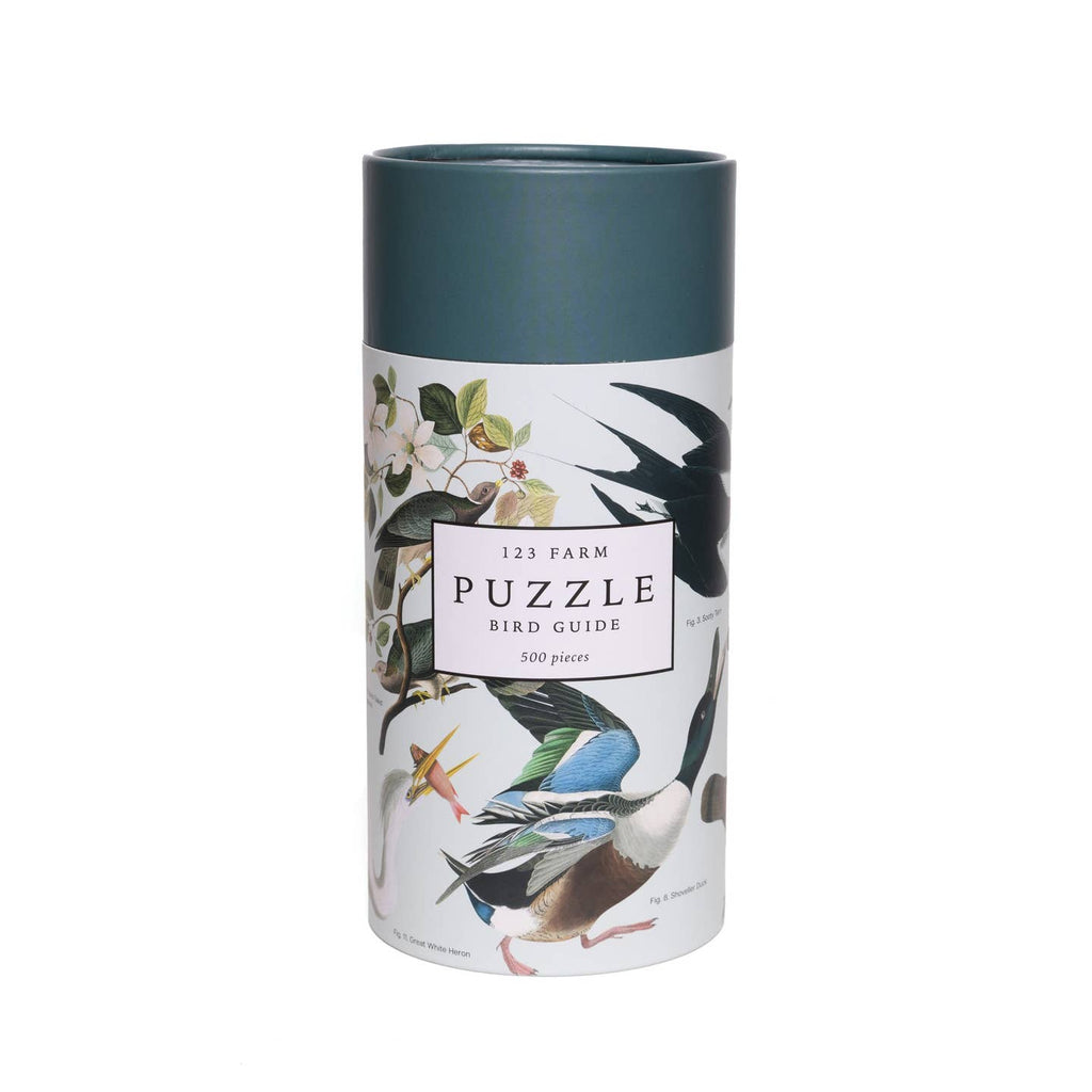 Enjoy assembling this beautiful 500 piece puzzle, designed with illustrations inspired by similar birds that visit our organic farm in California.

Dimensions: 16.5"x22.5"