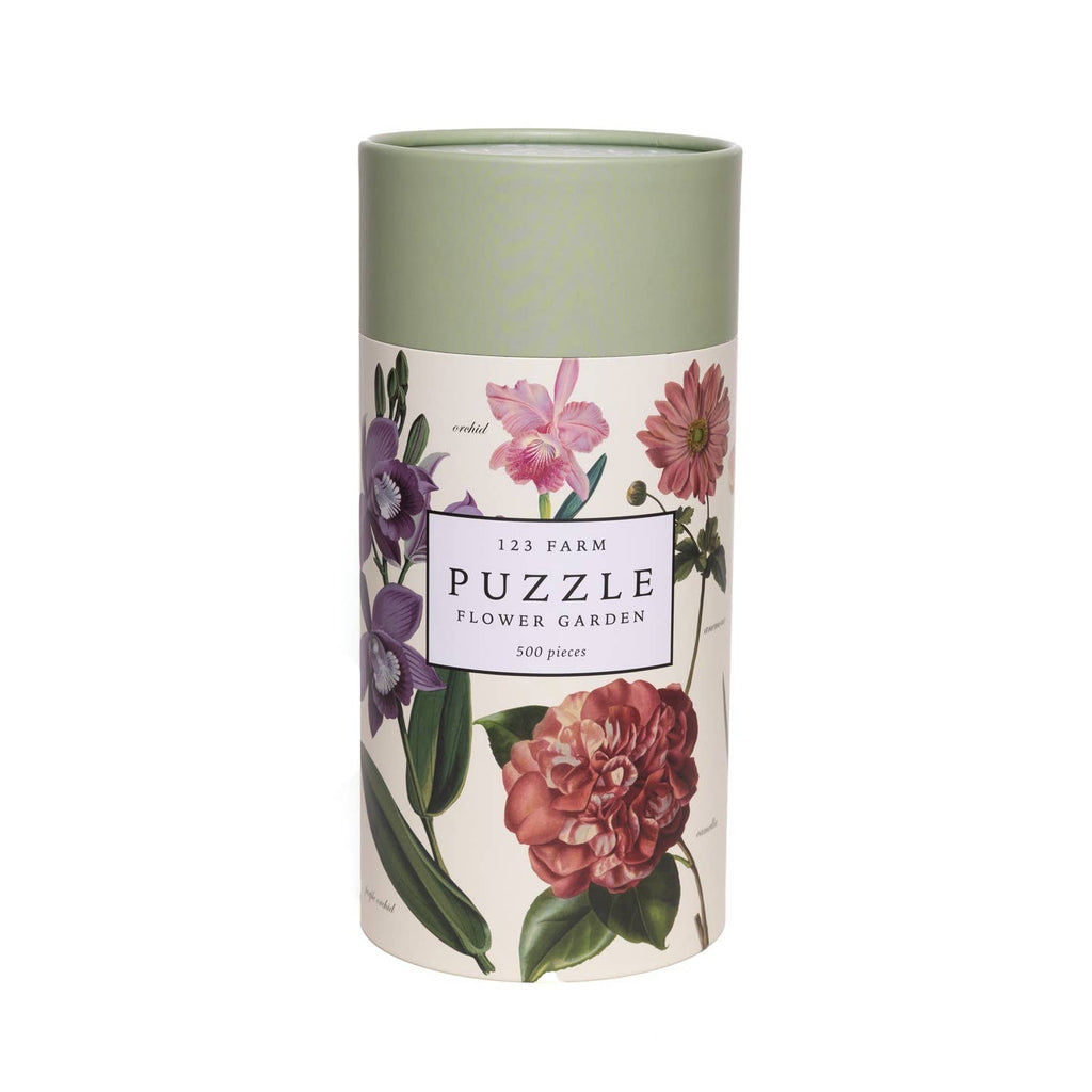 Enjoy assembling this beautiful 500 piece puzzle, designed with illustrations inspired by the flowers that surrounds our organic farm in California.

Dimensions: 16.5"x22.5"