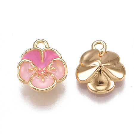 Add a tropical touch to your accessories with ourPink Tropical Flower Charm. This dainty charm can be worn on a necklace or bracelet, and features a beautiful light pink color with delicate gold details. A perfect addition to any outfit, this charm will bring a pop of color and elegance to your look.