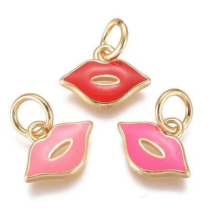 Add a touch of glamour to your jewelry collection with our Lipstick Lips Charm! Made with a beautiful gold charm and available in three vibrant colors, this charm can be added to a bracelet or necklace to make a bold statement. Choose from pink or red to add a pop of color to any outfit.