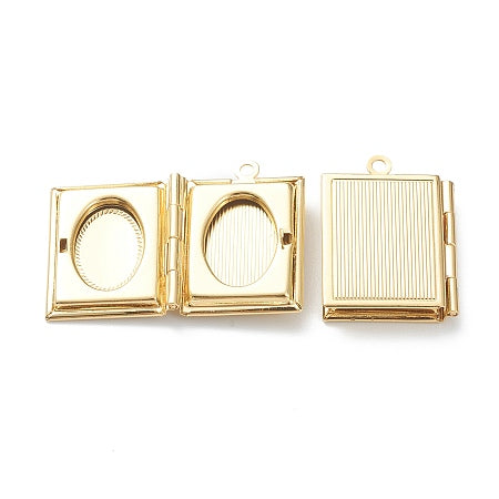 Gold Vintage Book Locket Charm