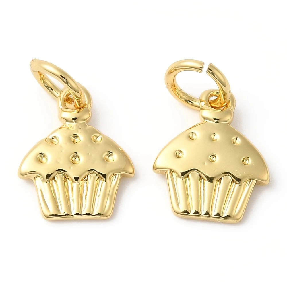 Indulge your sweet tooth with our Cupcake Charm! Made with gold plated stainless steel, it's the perfect addition to any charm bracelet or necklace. (Satisfy your cravings without the calories!)