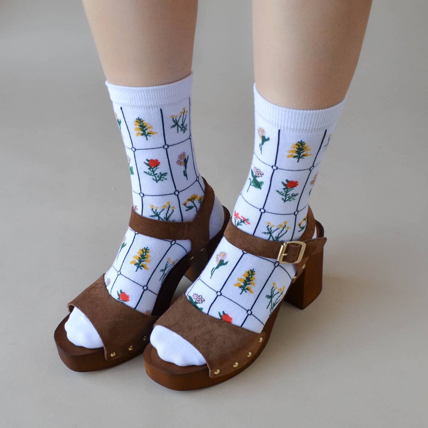 Botanical Garden Grid Socks