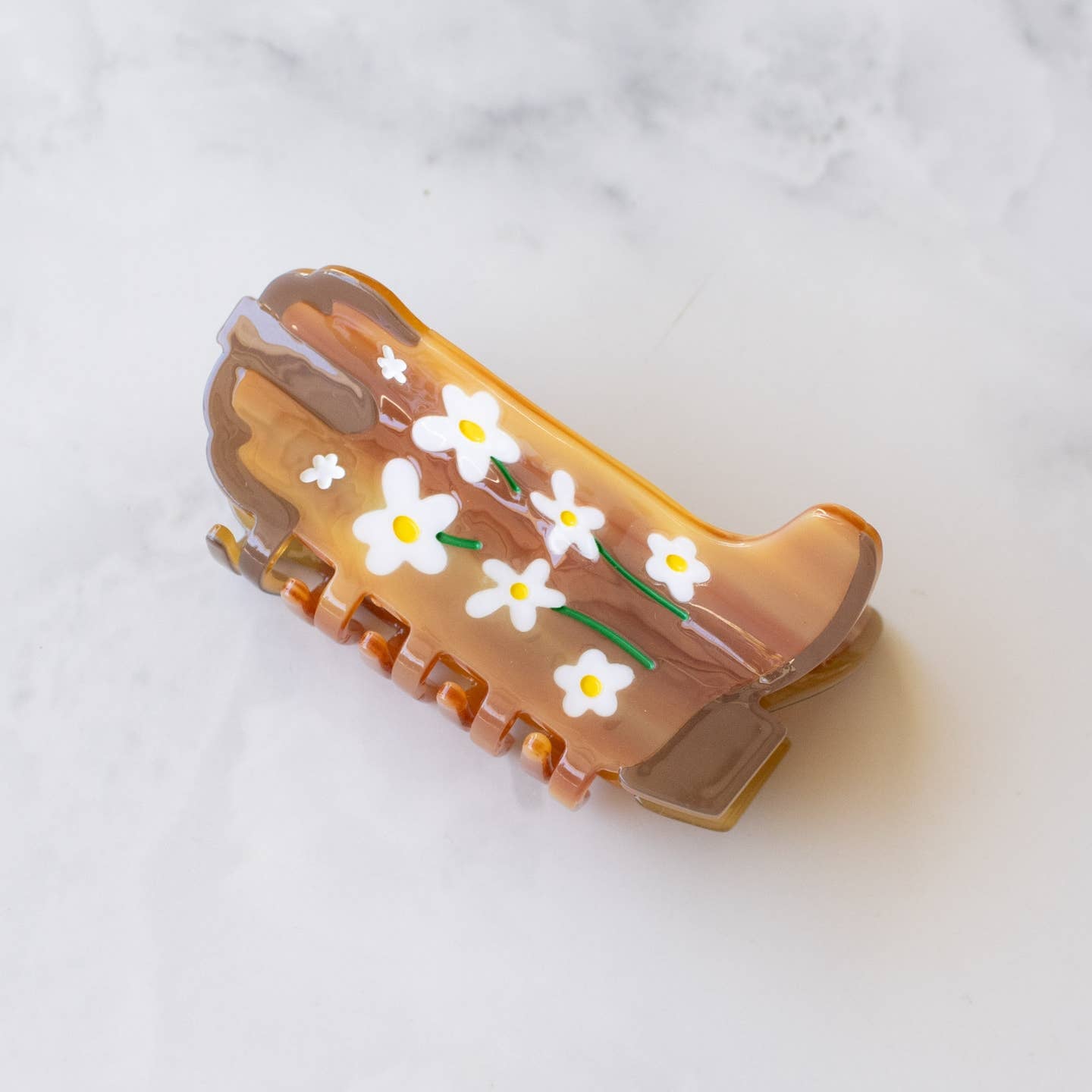 Daisy Cowboy Boot Hair Claw - Bronze