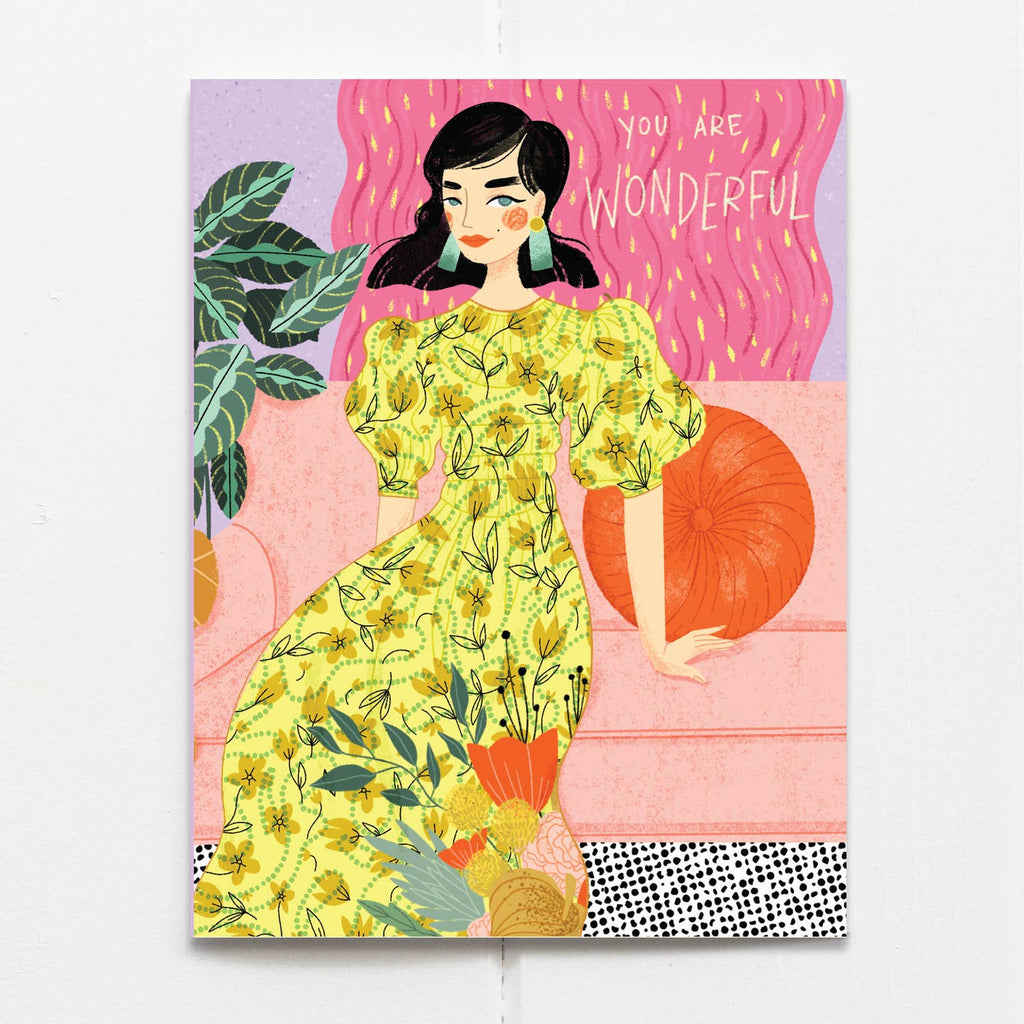 Beautifully illustrated original art on greeting cards. Each card is locally printed in Worcester, Ma. Digitally printed on 100 lb heavyweight, natural tone cardstock. All cards have blank interiors and ship with a coordinating envelope in a clear cello sleeve. Specs: A2 cards 4.25 x 5.5