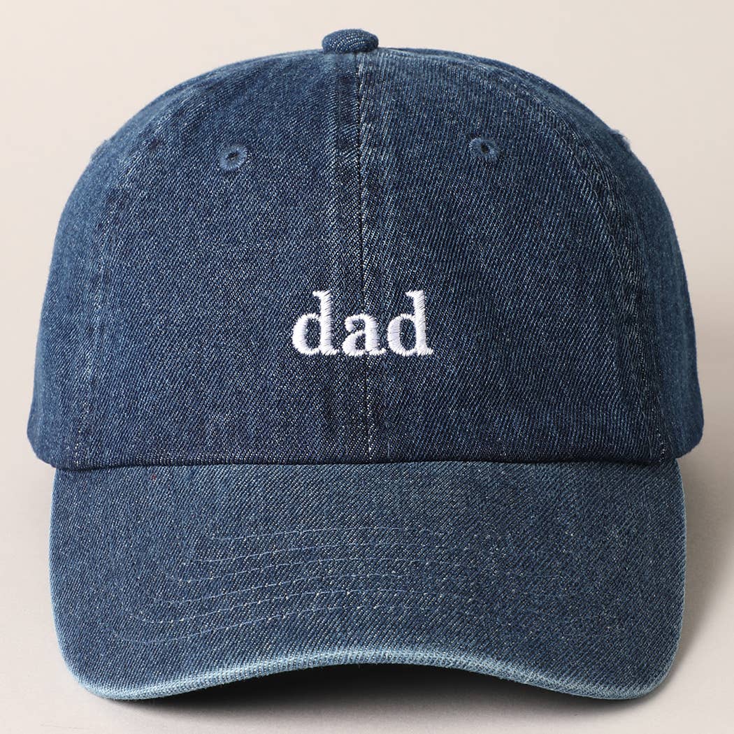 Embroidered Dad Baseball Cap - Dark Denim