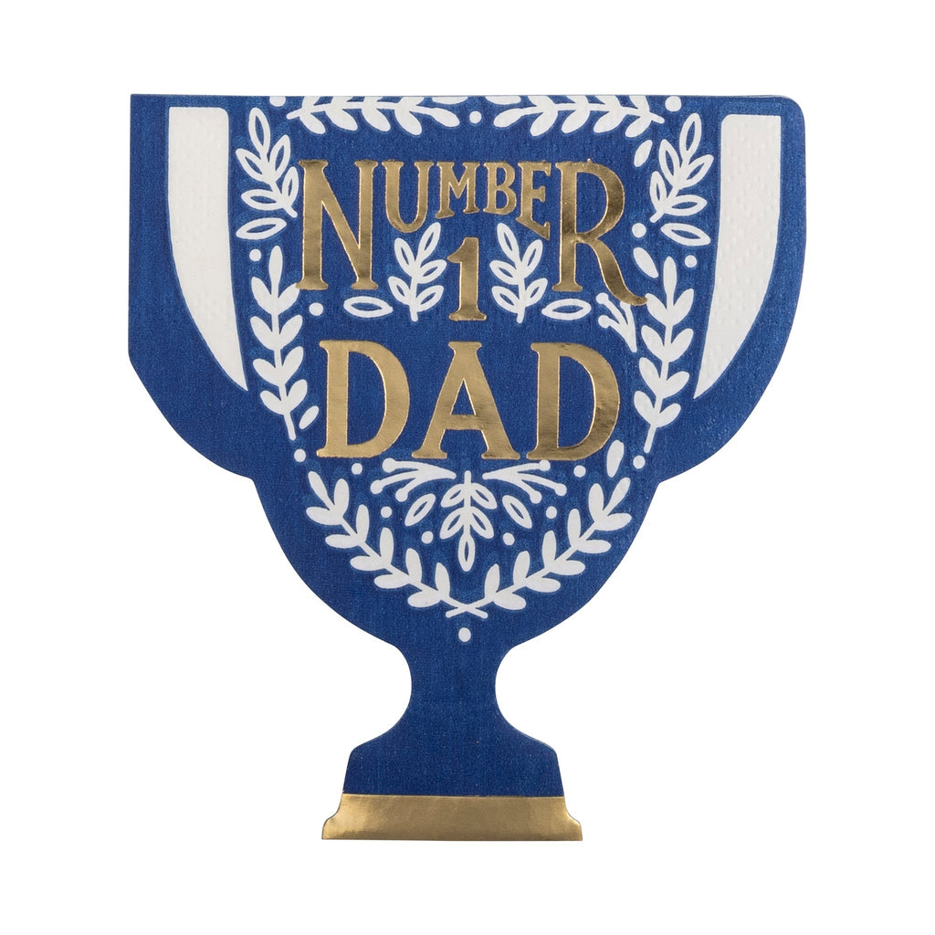 Make Dad feel like a champion with this Trophy Napkin! Perfect for Father's Day, this festive napkin resembles a trophy and adds a playful touch to any table setting. Show Dad he's the best with this unique and fun napkin!

Details:

includes 18 shaped paper napkins
4.5" x 5"
gold foil