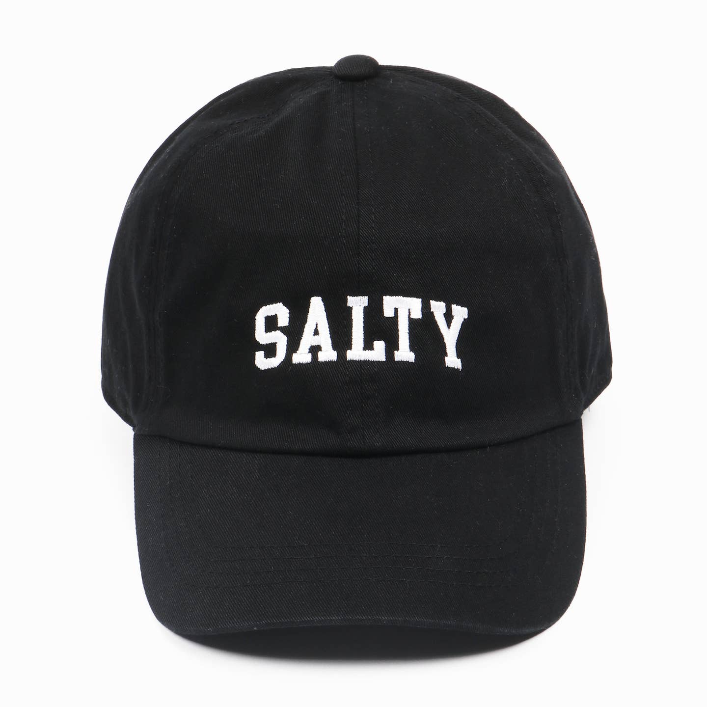 Salty Embroidered Baseball Cap - Black
