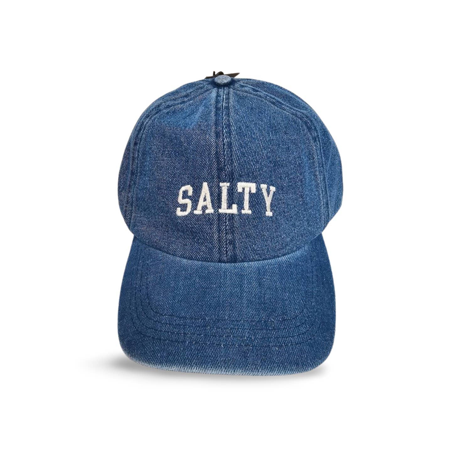 Salty Embroidered Baseball Cap - Denim