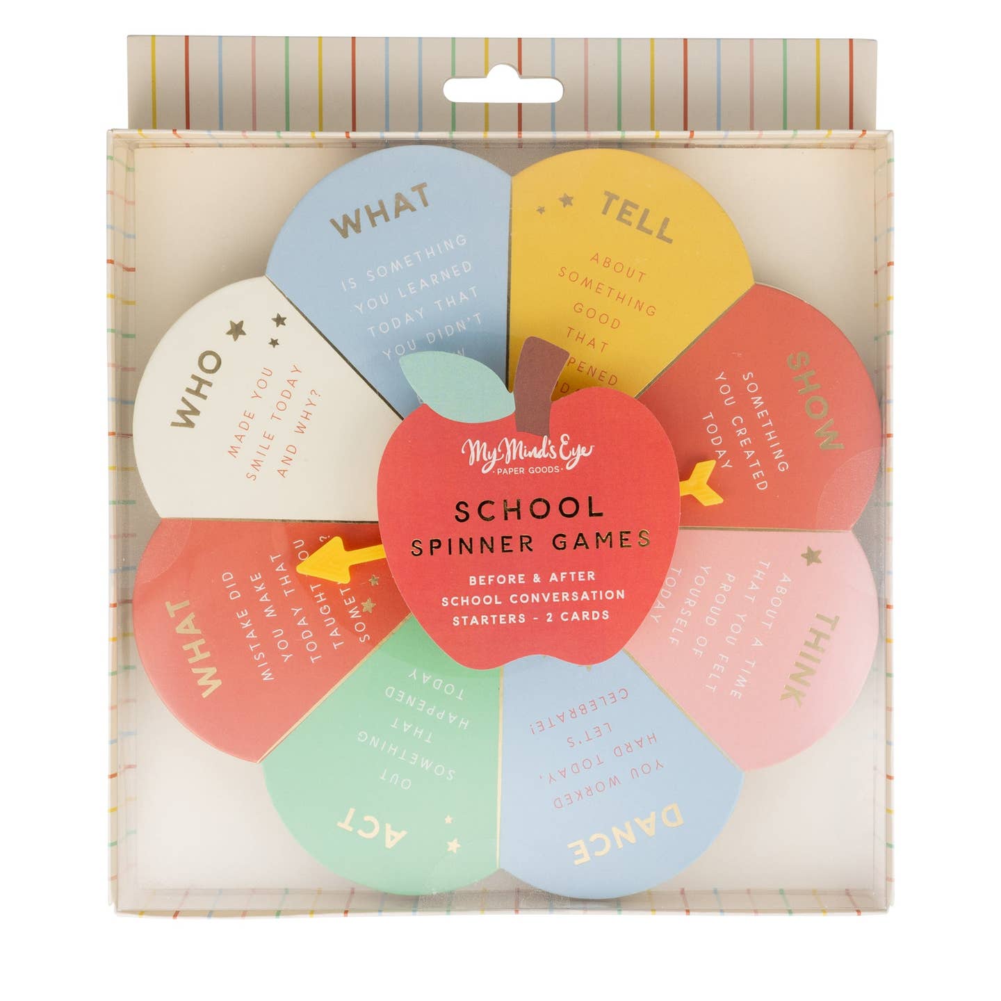 Get ready to spin into the new school year with our Back to School Spinner Game! Kick off the day with fun conversation starters for before or after school. This game will get the conversations started and keep the good times rolling.