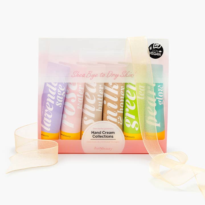 Shea 'Bye' to Dry Skin! This kit includes all six of our shea butter-infused vegan hand moisturizers with scentsational aromas that deliver pure bliss to your skin and senses.

Our silky smooth, vegan cream lotion enriched with Shea Butter and pure extracts nourishes and deeply hydrates the skin to restore essential moisture, leaving it soft, smooth, and healthy-looking. Always cruelty-free, vegan, and made with all-natural ingredients.
