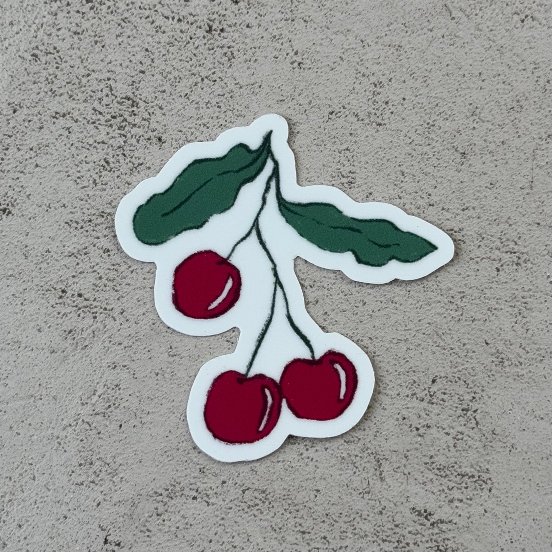 3 cherries with 2 leaves