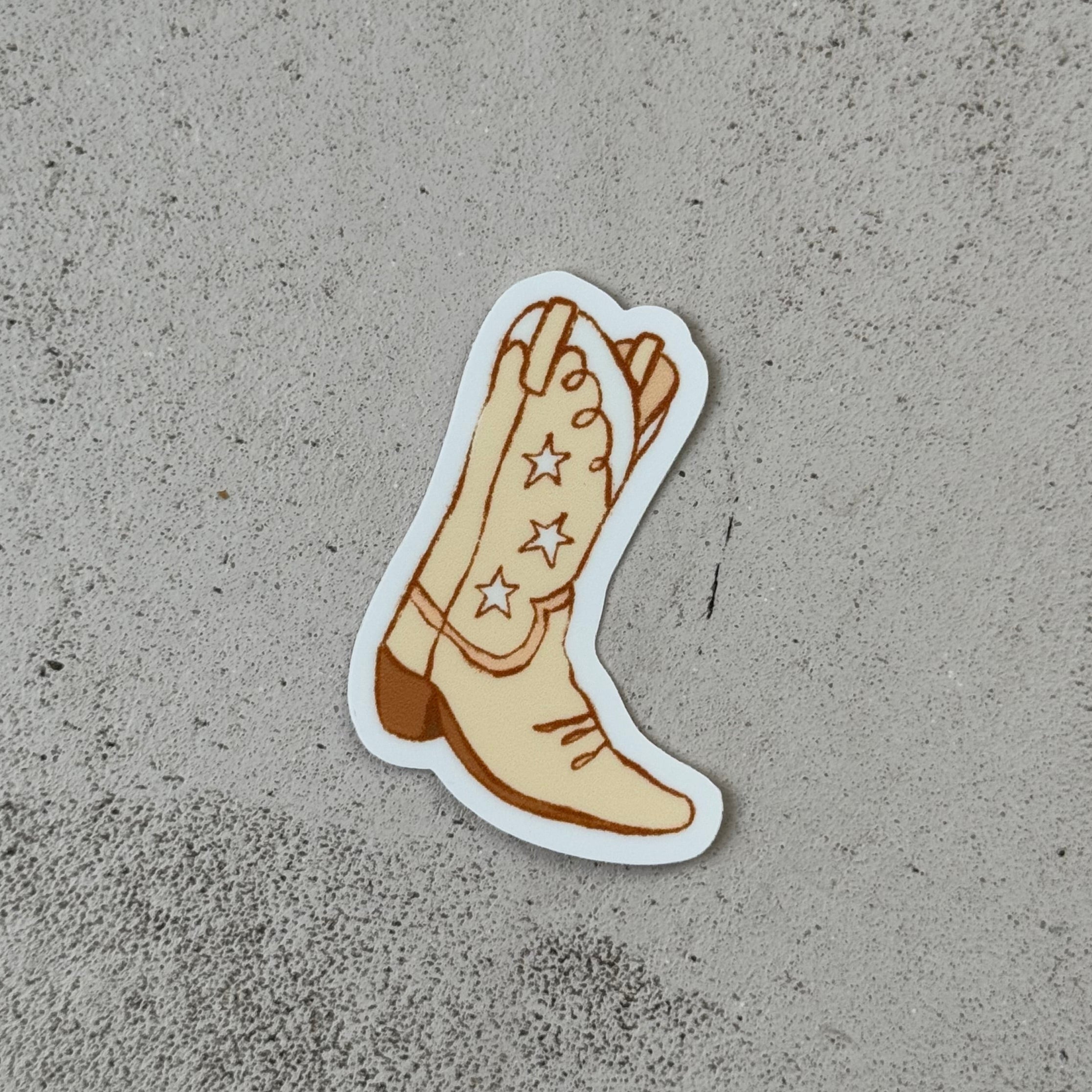 tan cowboy boot with 3 stars 