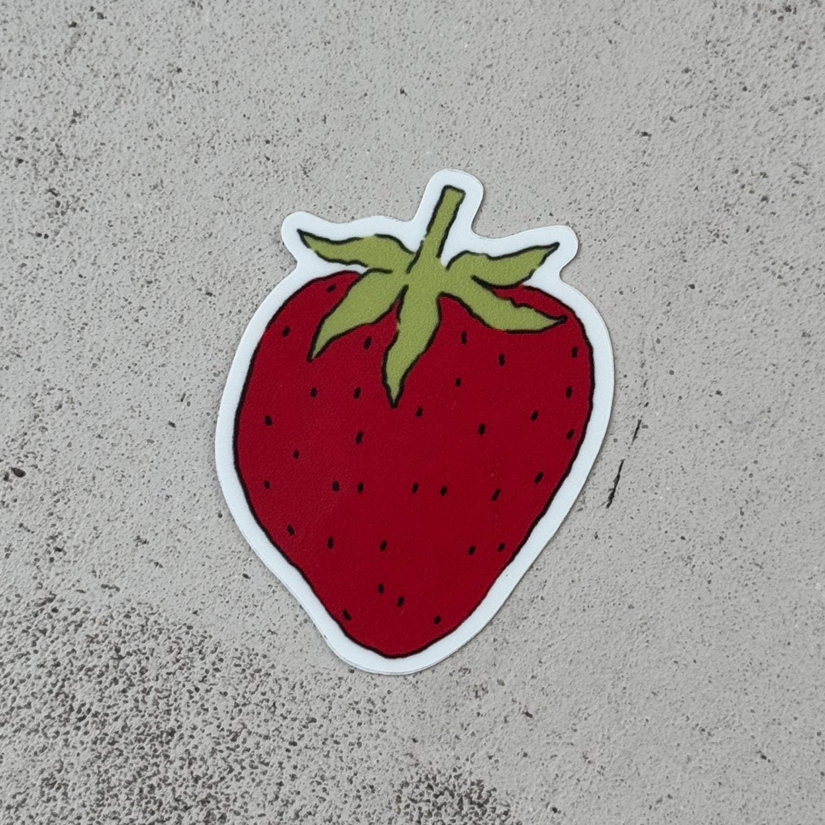 single big red strawberry sticker