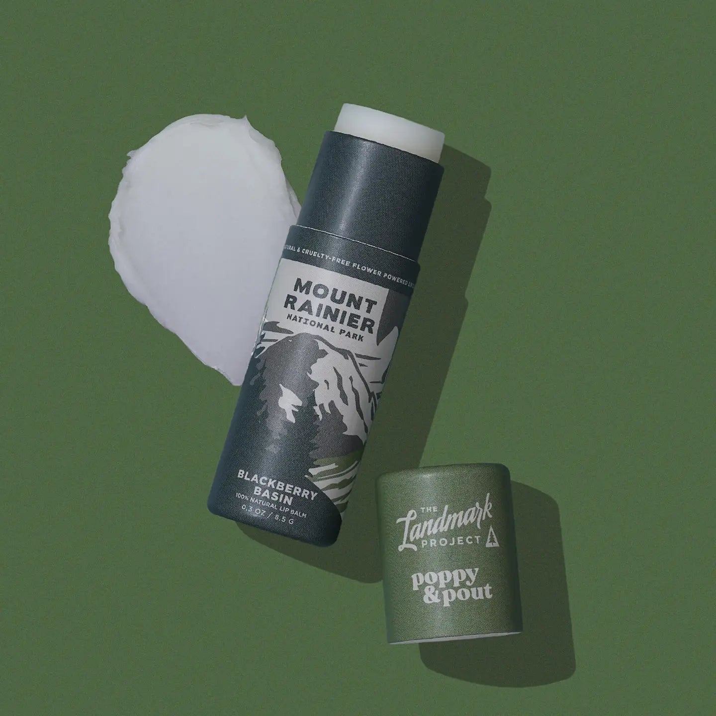 Mount Rainier Blackberry Basin: This flavor captures the essence of summer berries and will instantly transport you to the serene meadows of the Pacific Northwest. Every Poppy & Pout lip balm is made with 100% natural ingredients and hand-poured into eco-friendly cardboard tubes!