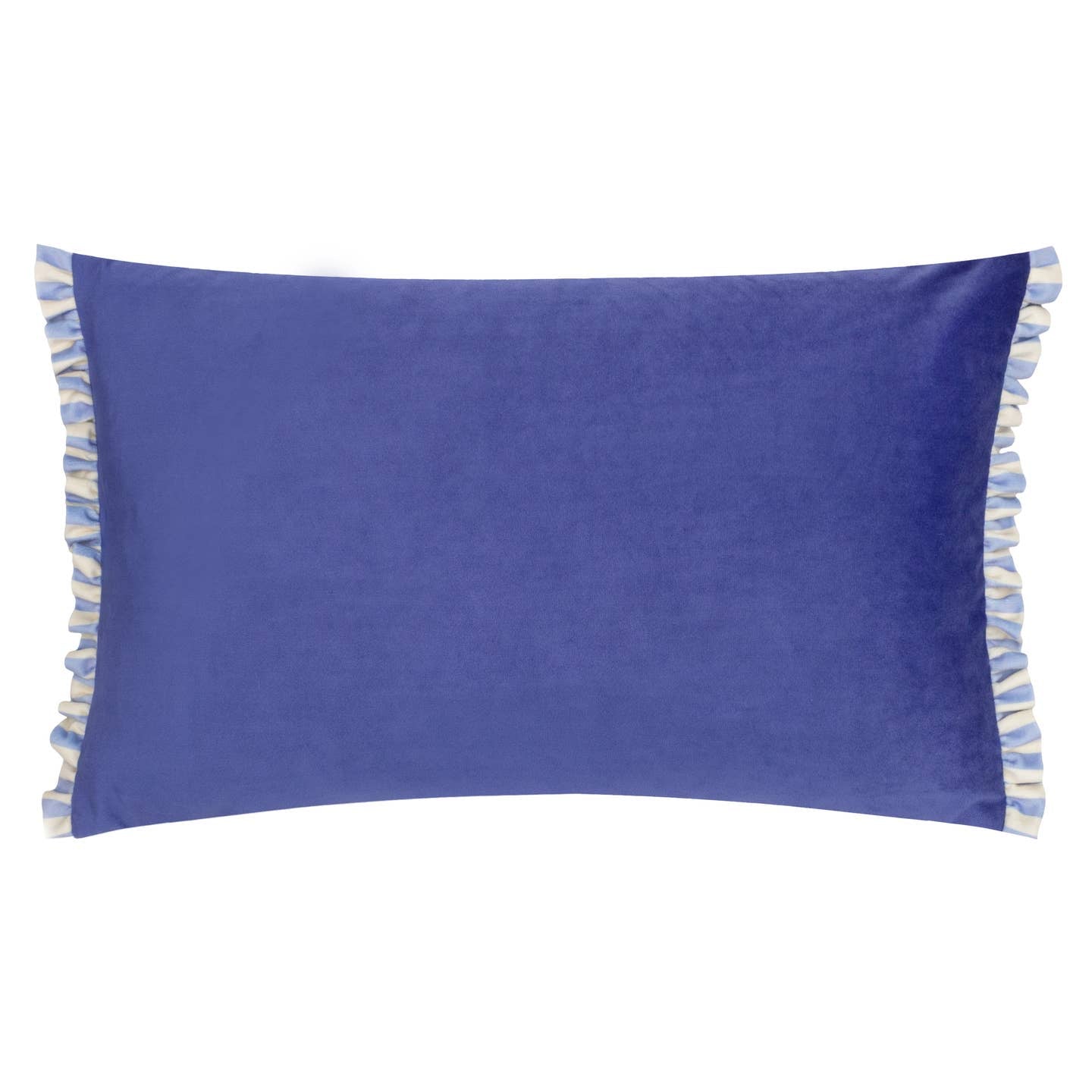 Araya Blue Striped Velvet Pillow