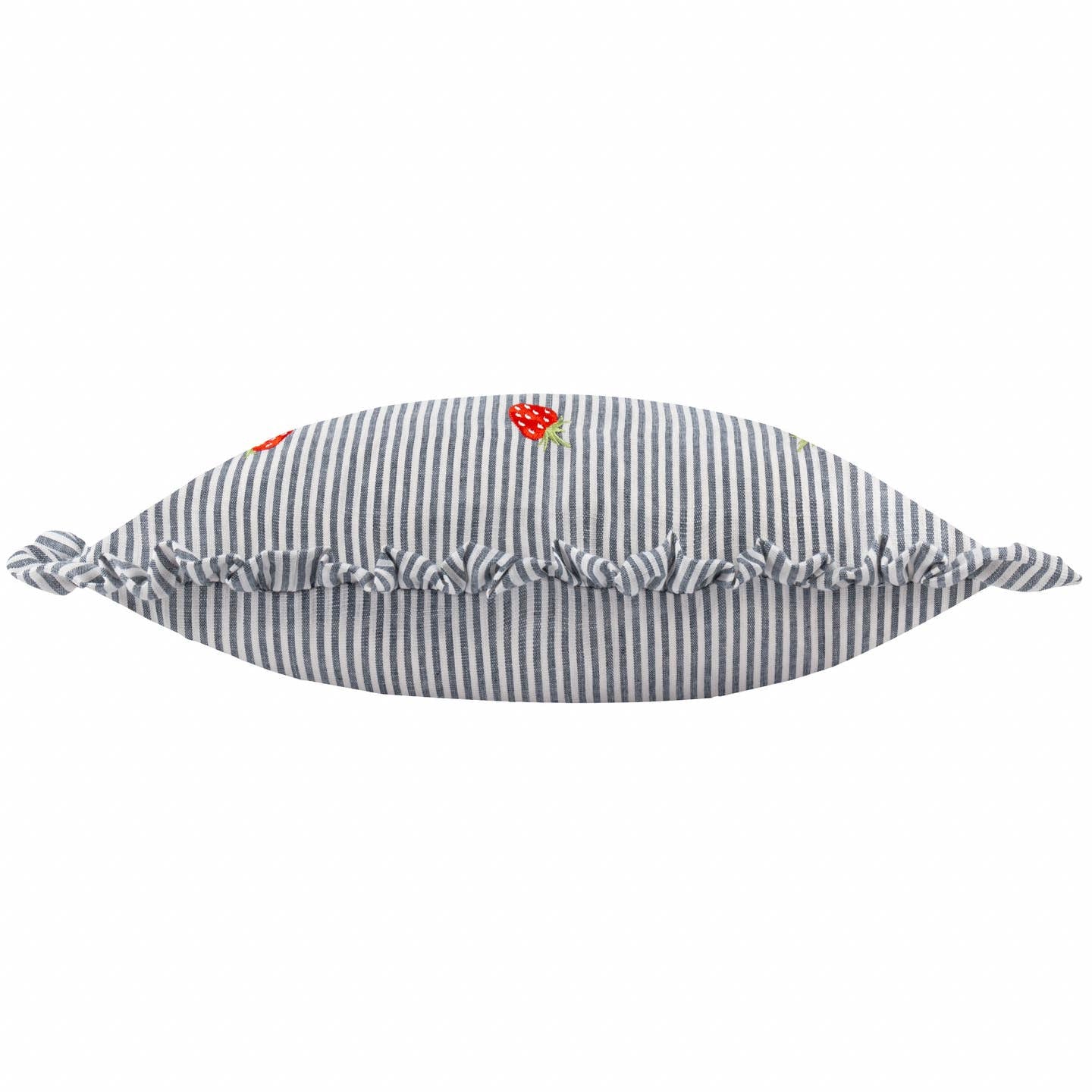 Les Fruites Striped Embroidered Ruffle Pillow