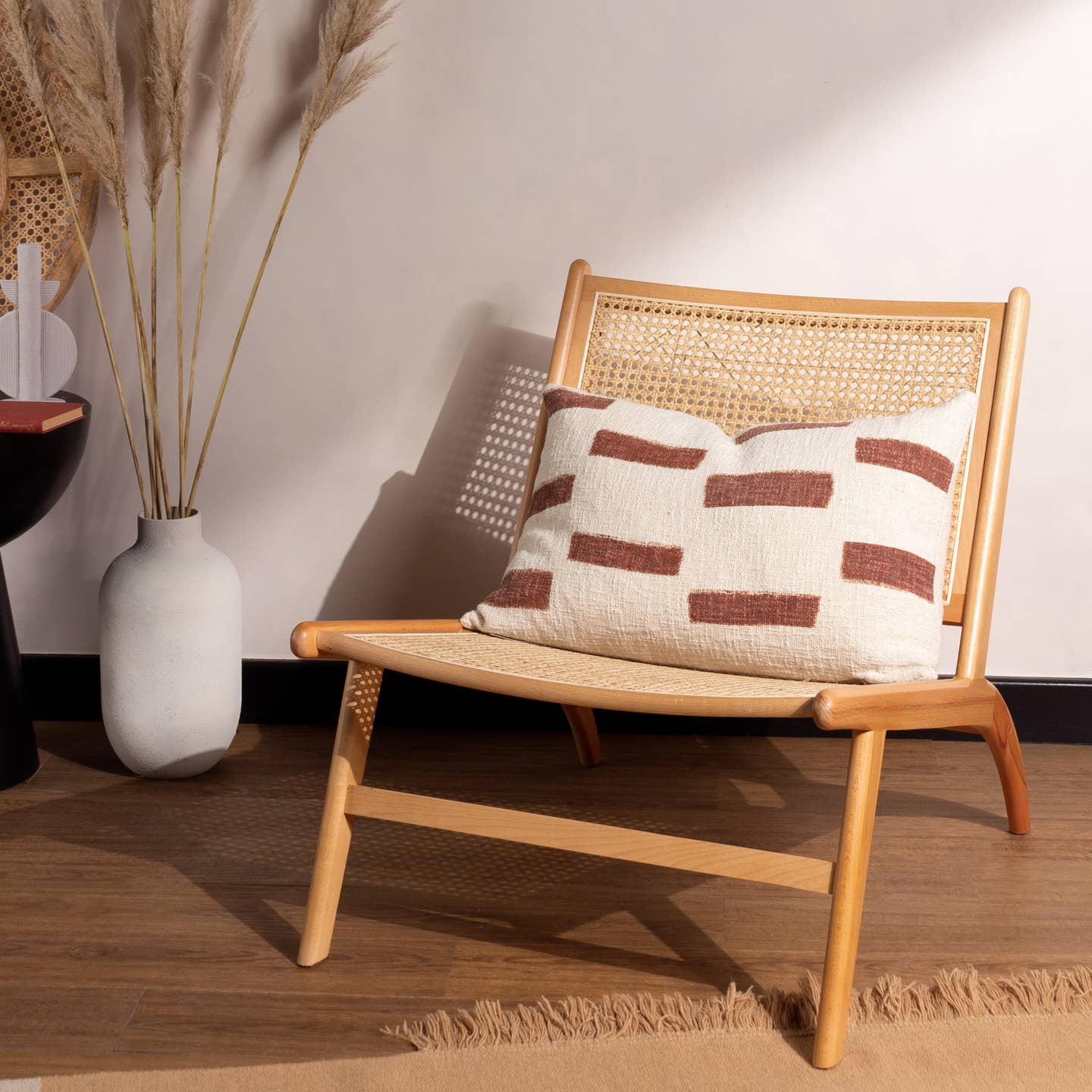 In a relaxed, pared back style, the Terra cushion is made of slub cotton with natural ink printed blocks to add subtle tones. Finished with a knife edged trim, plain reverse and zip fastening. This is a tranquil addition to any neutral home décor making it perfect for those who want a simple, yet elegant style for their home.