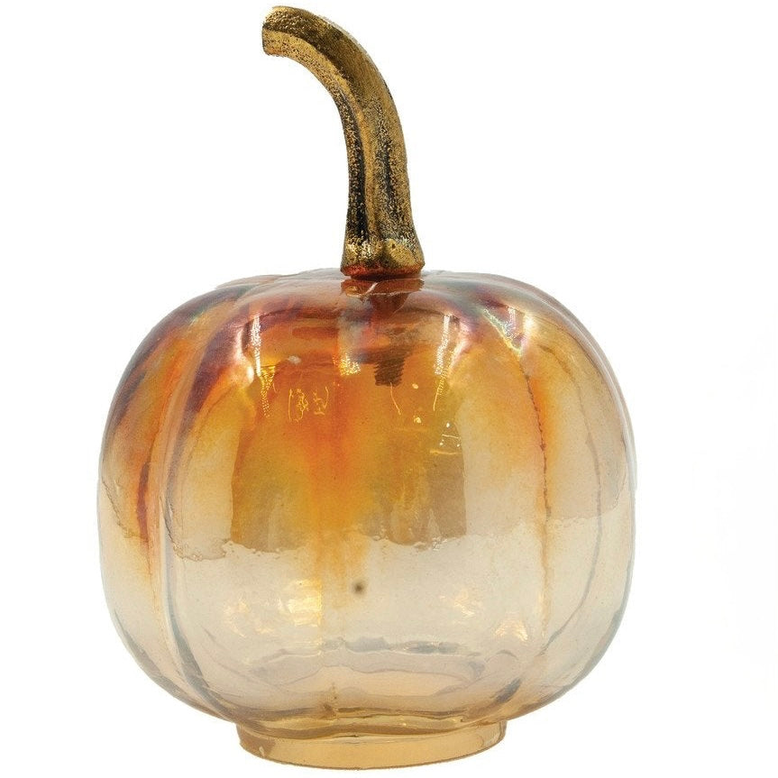 Glass Pumpkin With Iridescent Finish