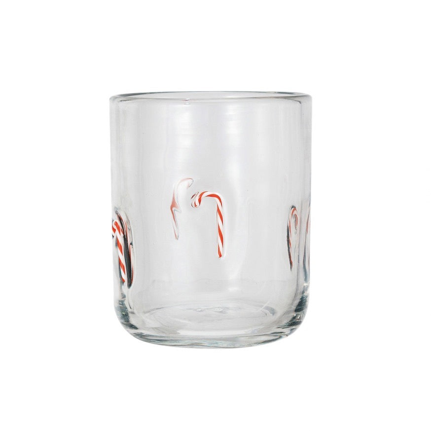 Candy Cane Drinking Glass - 16 oz.