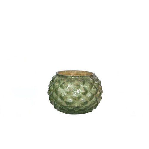 Green Hobnail Mercury Glass Votive