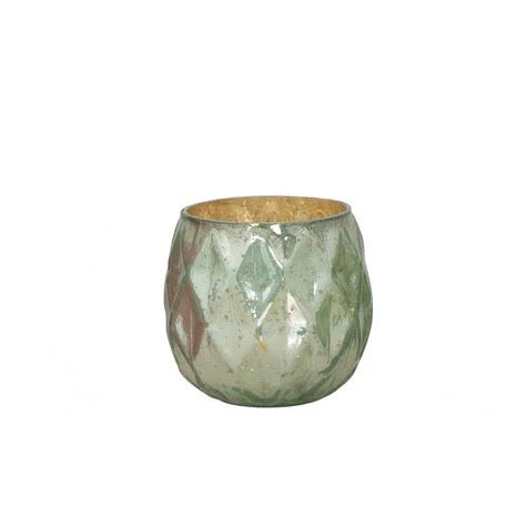 Green Diamond Mercury Glass Votive