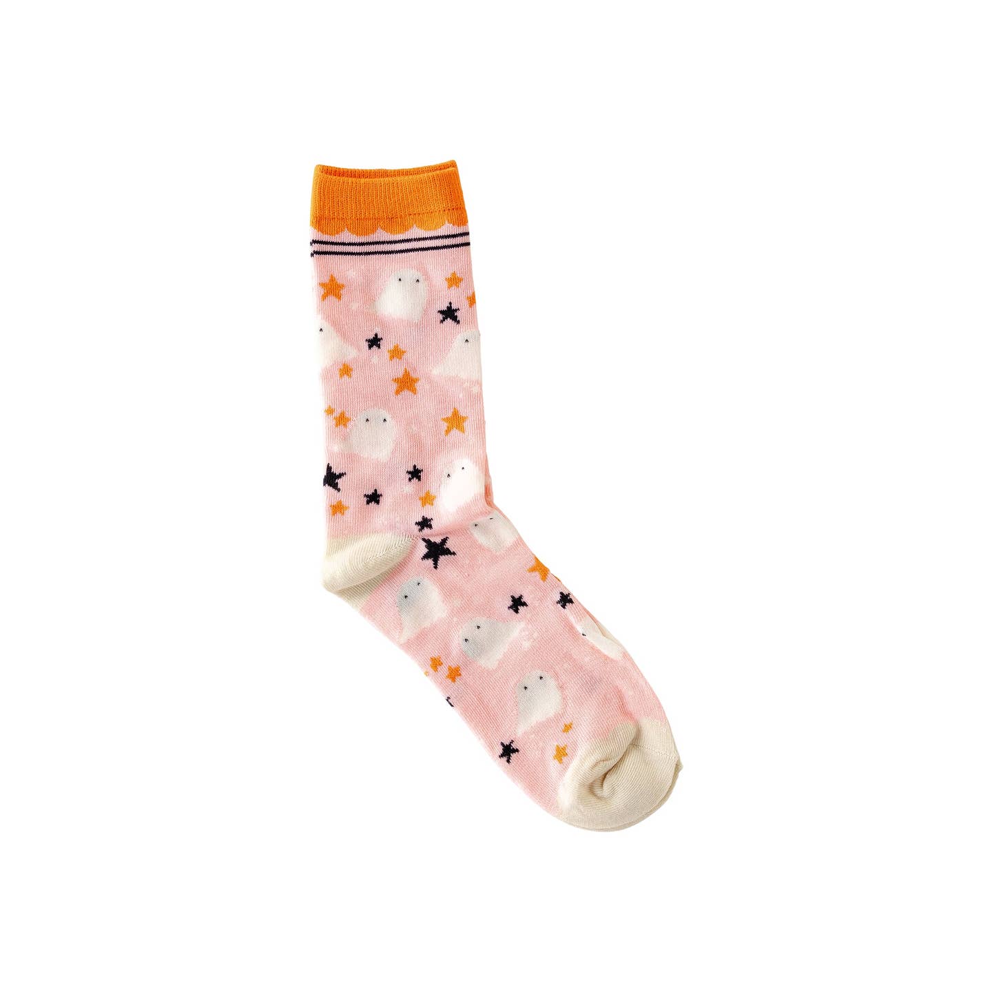 Get in the spirit with our Ghost Pattern Socks. These socks feature a sweet spooky design perfect for Halloween. Stand out and haunt the streets (or couch) with these quirky and comfortable socks. Unisex sizes 9-11.